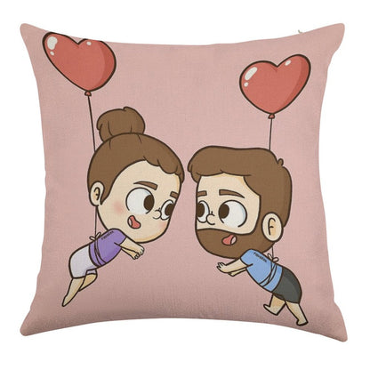 Love Is in The Air - Pibubear Linen Throw Pillow Cover
