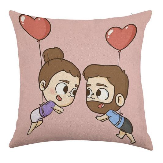 Love Is in The Air - Pibubear Linen Throw Pillow Cover