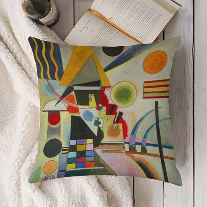 Kandinsky  Swinging Linen Throw Pillow Cover