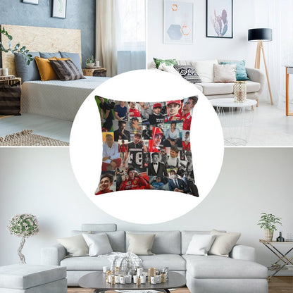 Charles Leclerc Monacan Motorsports Racing Driver Collage Linen Throw Pillow Cover