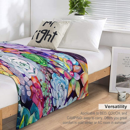 Succulent Garden Throw Blanket