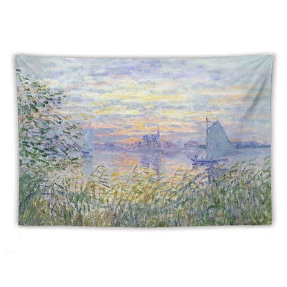Claude Monet  Soleil Couchant Sur La Seine À Lavacourt - Sunset on The Seine Tapestry