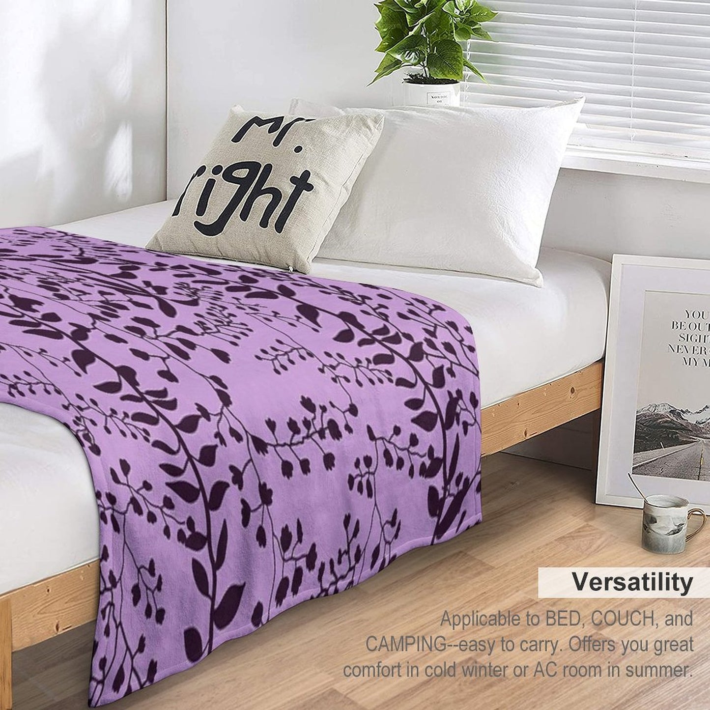 Bella Swan Lavender Freesia Throw Blanket