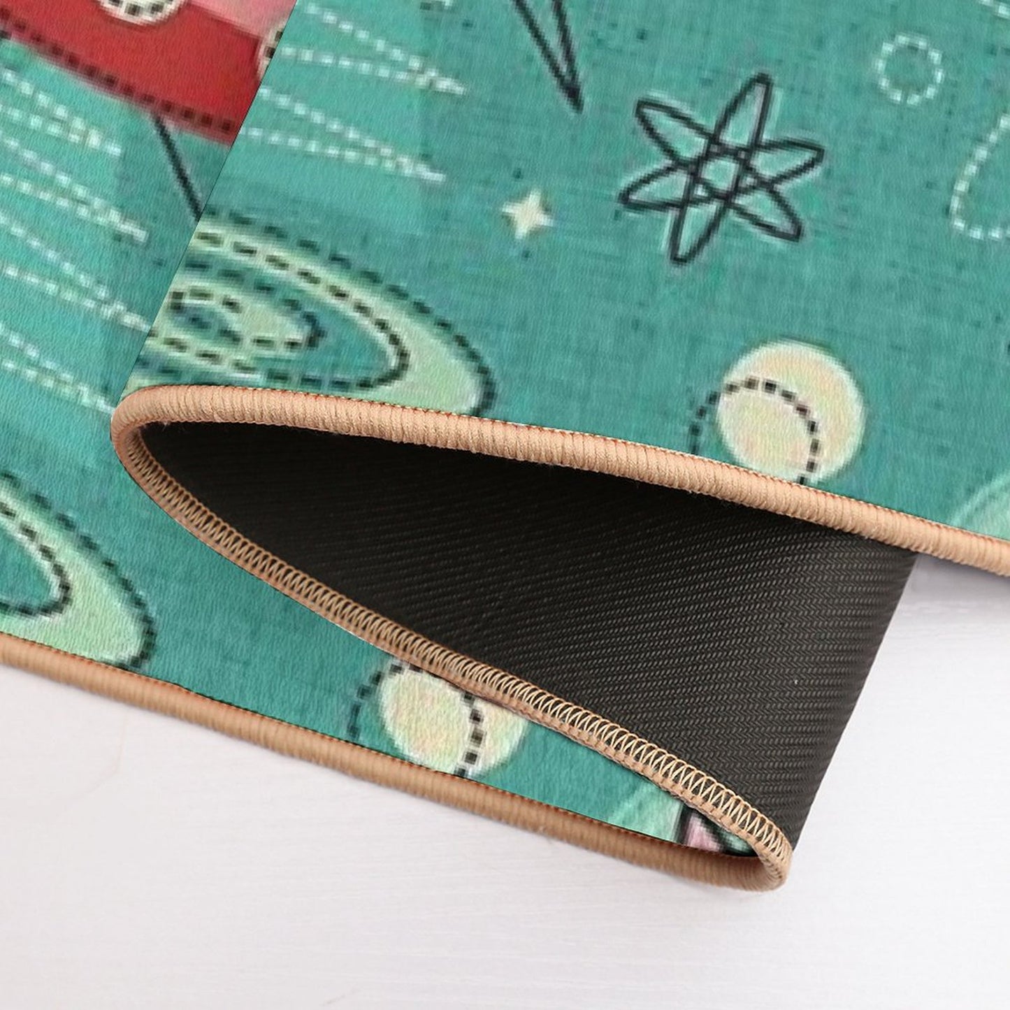 My Kitty Drives A UFO  Atomic Space Cat ©studioxtine Bath Mat