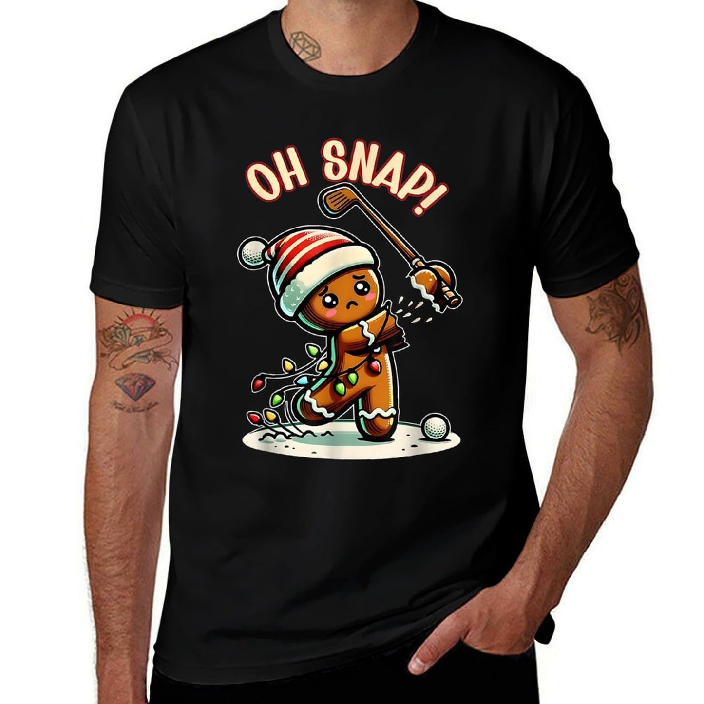 Funny Gingerbread Man Pajamas Xmas Holiday Oh Snap Golf  Classic T-Shirt
