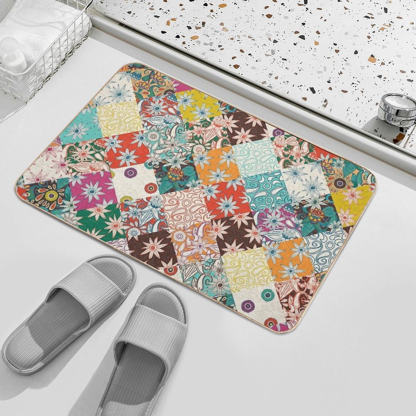 Sarilmak Patchwork  Repositionable Bath Mat