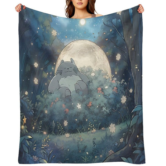 Explore The Enchanting World of My Neighbor Totoro XI Original Art And Illustrations Online Throw Blanket