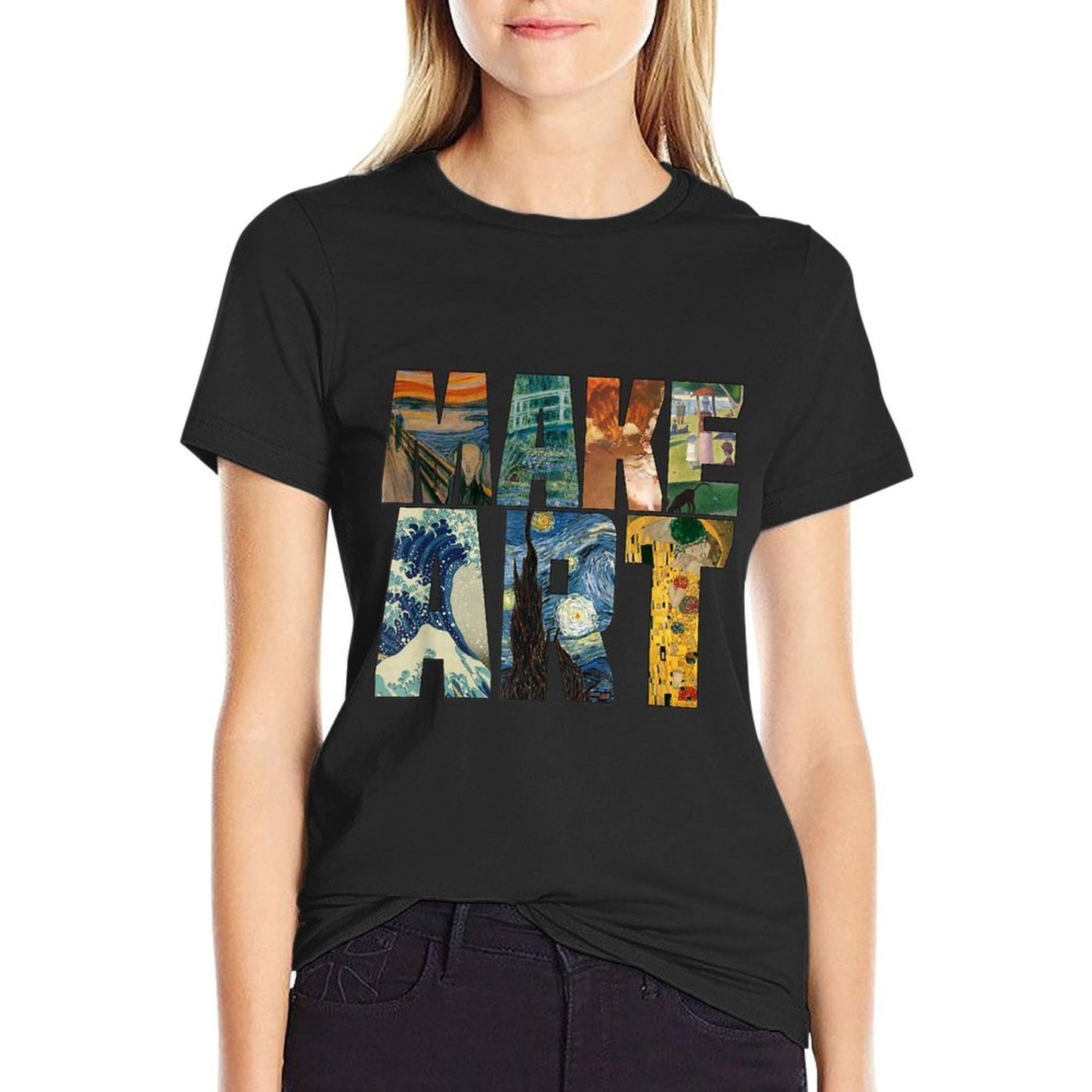 MAKE ART  Funny Artist Artistic Humor Painting Cool T-shirt  Durable T-Shirt