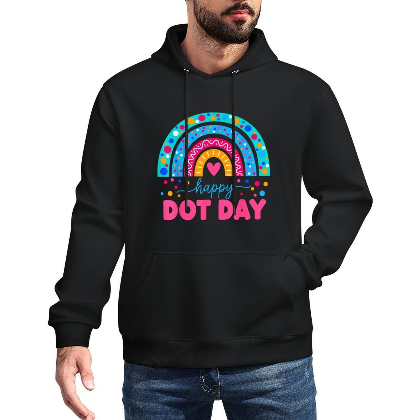 Happy Dot Day Colorful Rainbow Polka Dot Boys Girls Kids Colorfast Hoodie