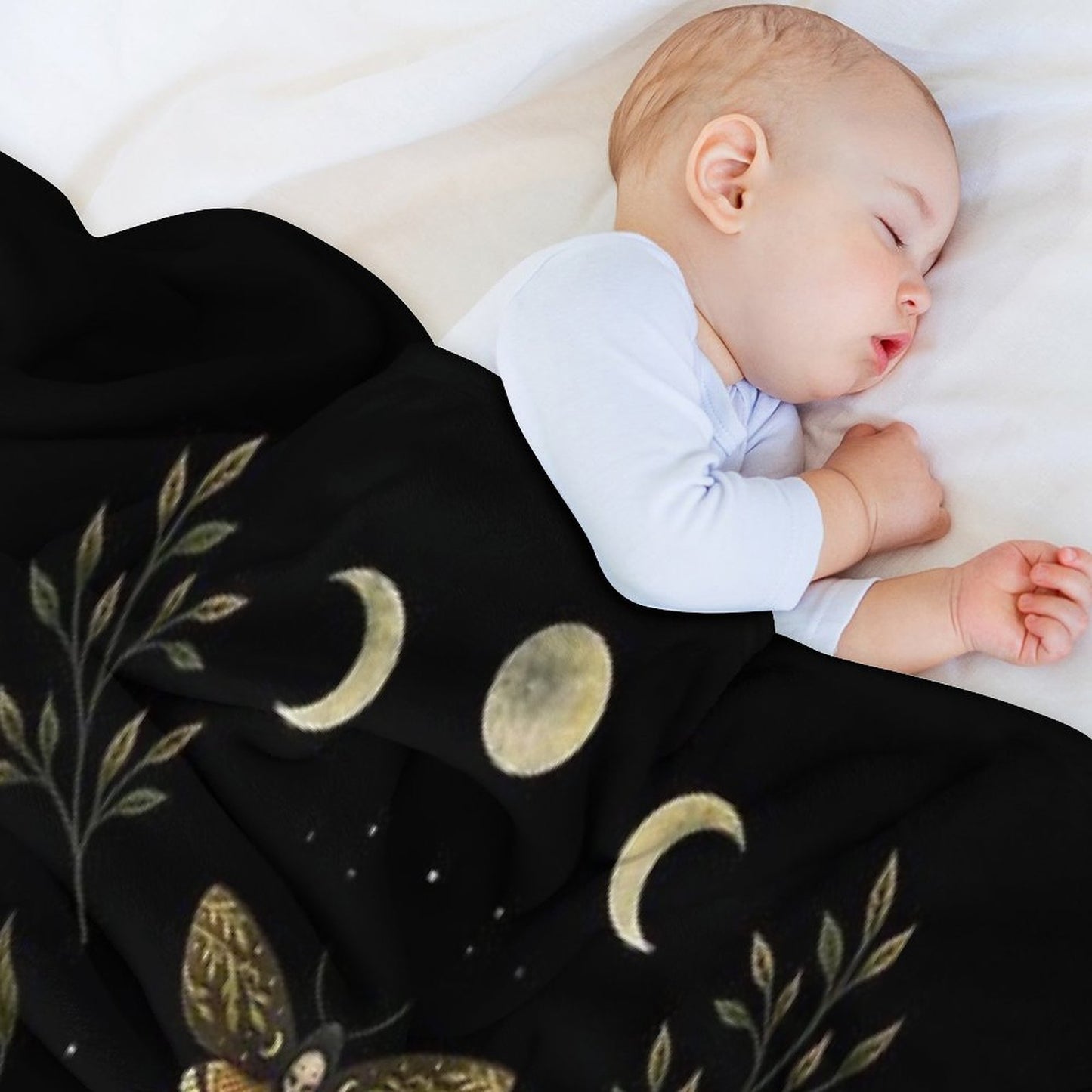 Death Head Moths Night Throw Blanket