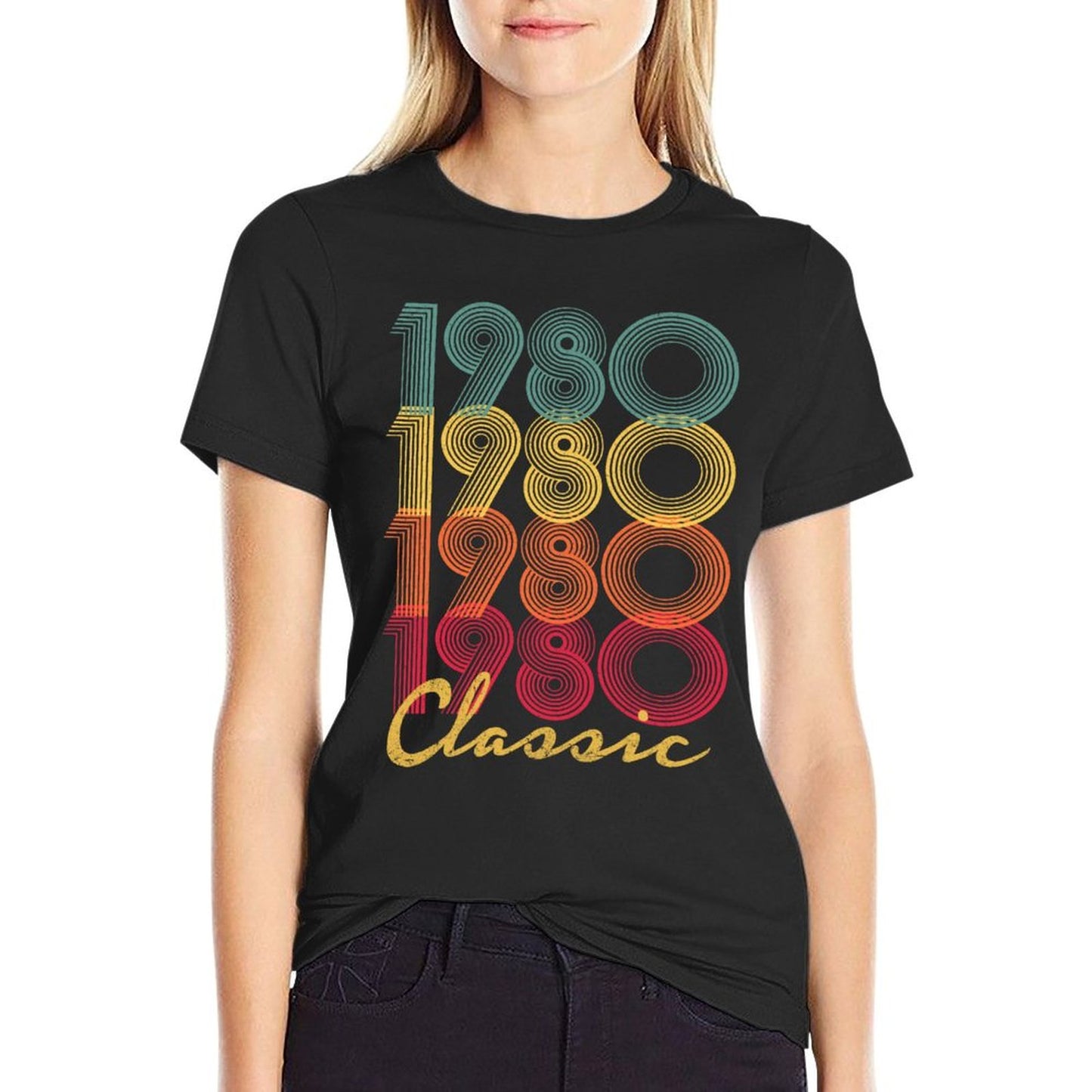 1980 40th Birthday Gift Vintage Retro Men Women 40 Years Old  Tagless Design T-Shirt