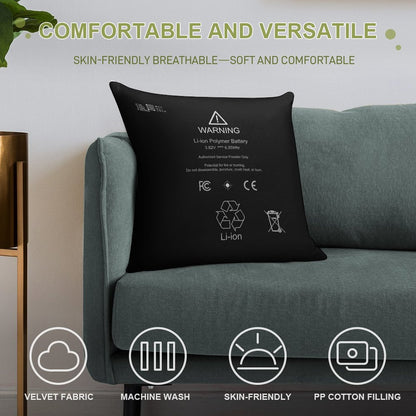 Lithium Ion Battery Soft Anti-Pilling Throw Pillow