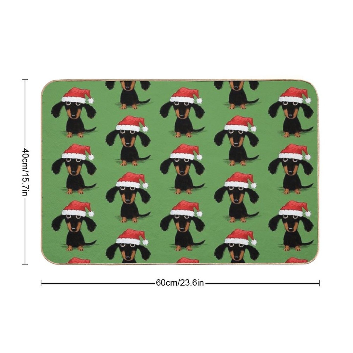 Santa Dachshund  Funny Wiener Dog Christmas Durable Bath Mat