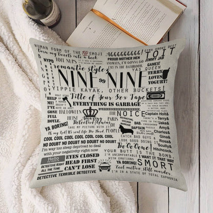 Brooklyn Nine Nine Memorable Quotes Linen Throw Pillow Cover