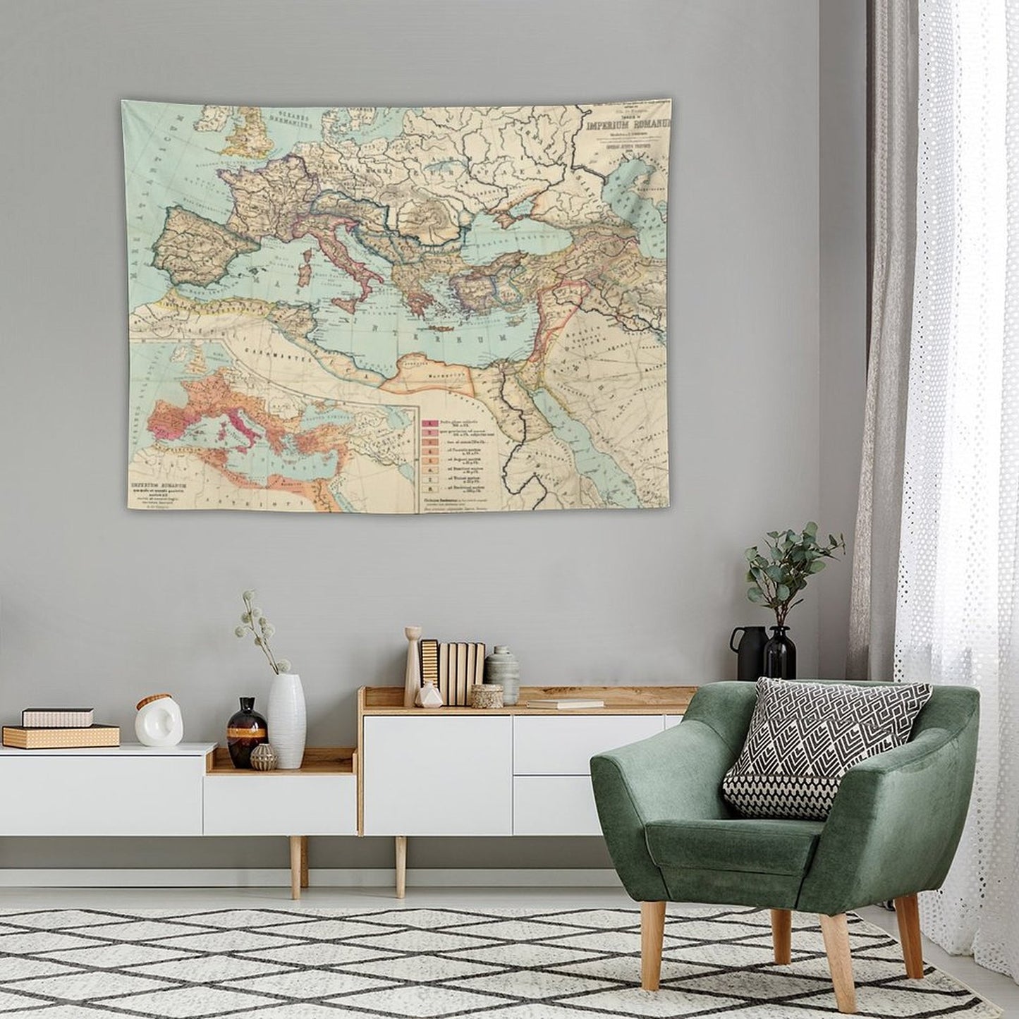 Vintage Map of The Roman Empire Tapestry