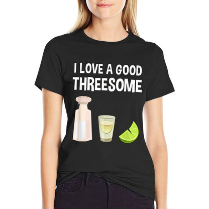 Salt Lime Tequila Threesome Bartender Bar Drink T-Shirt