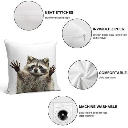 Racoon Soft Luxury Feel Throw Pillow
