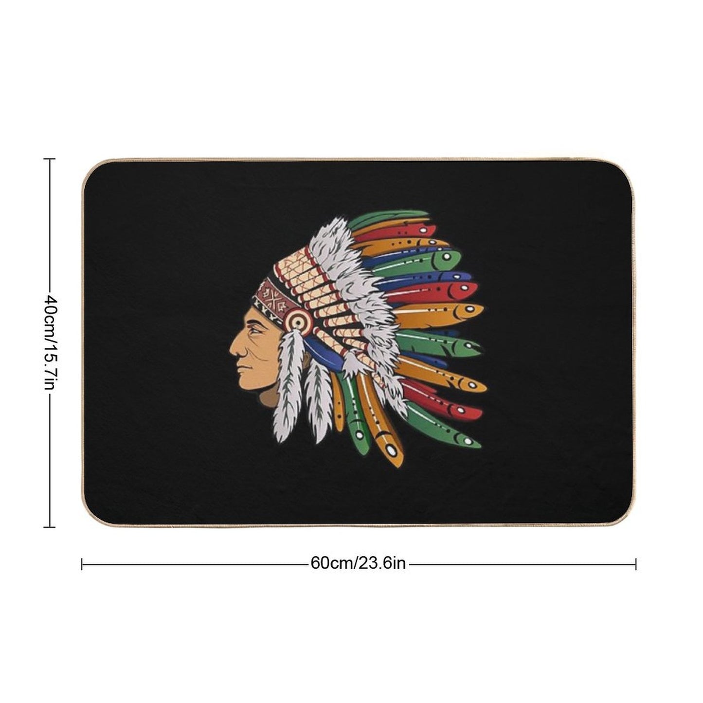 Indian Chief With Headdress Bath Mat