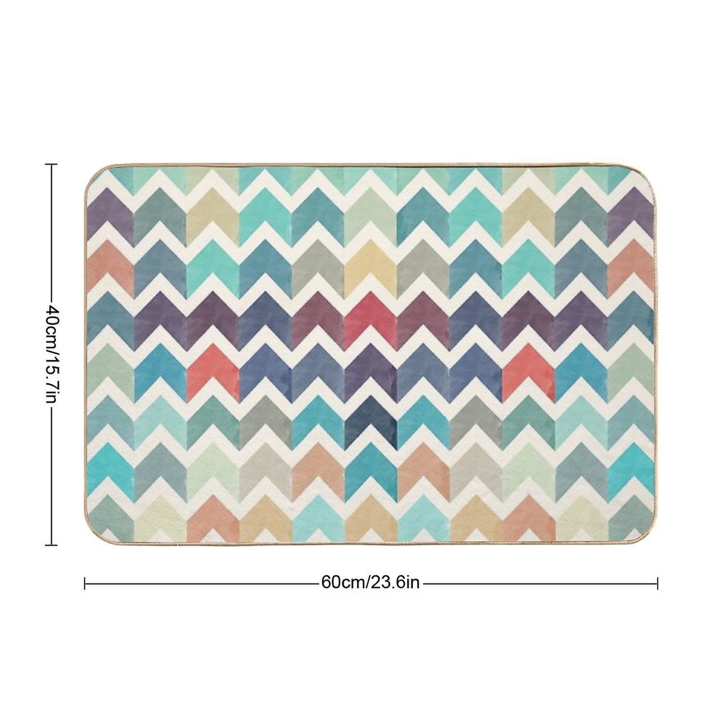 Watercolor Chevron Pattern Bath Mat