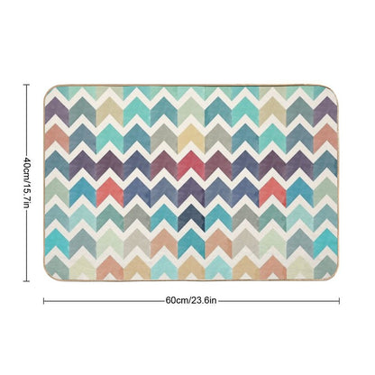 Watercolor Chevron Pattern Bath Mat