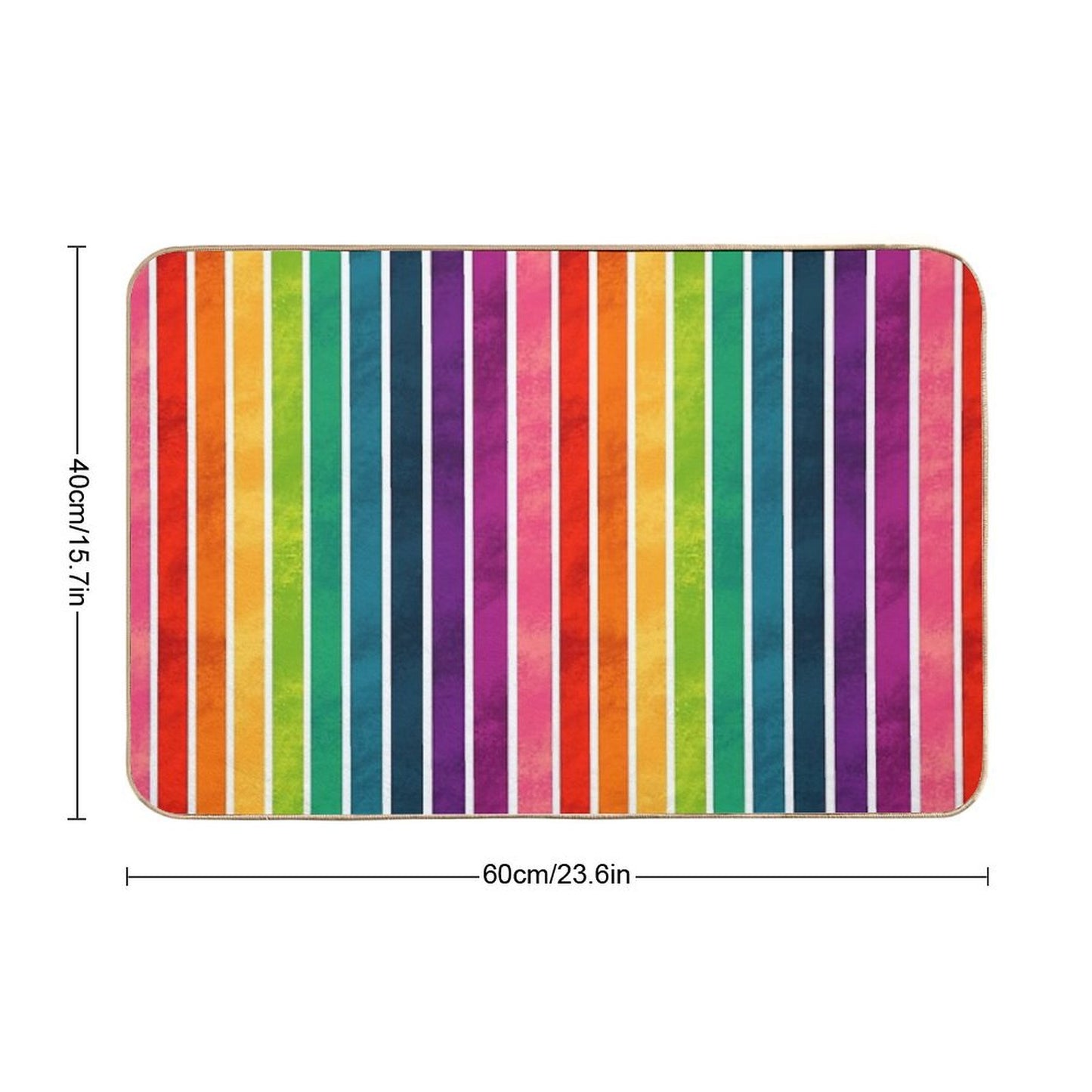 Rainbow Stripes Bath Mat