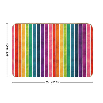 Rainbow Stripes Bath Mat