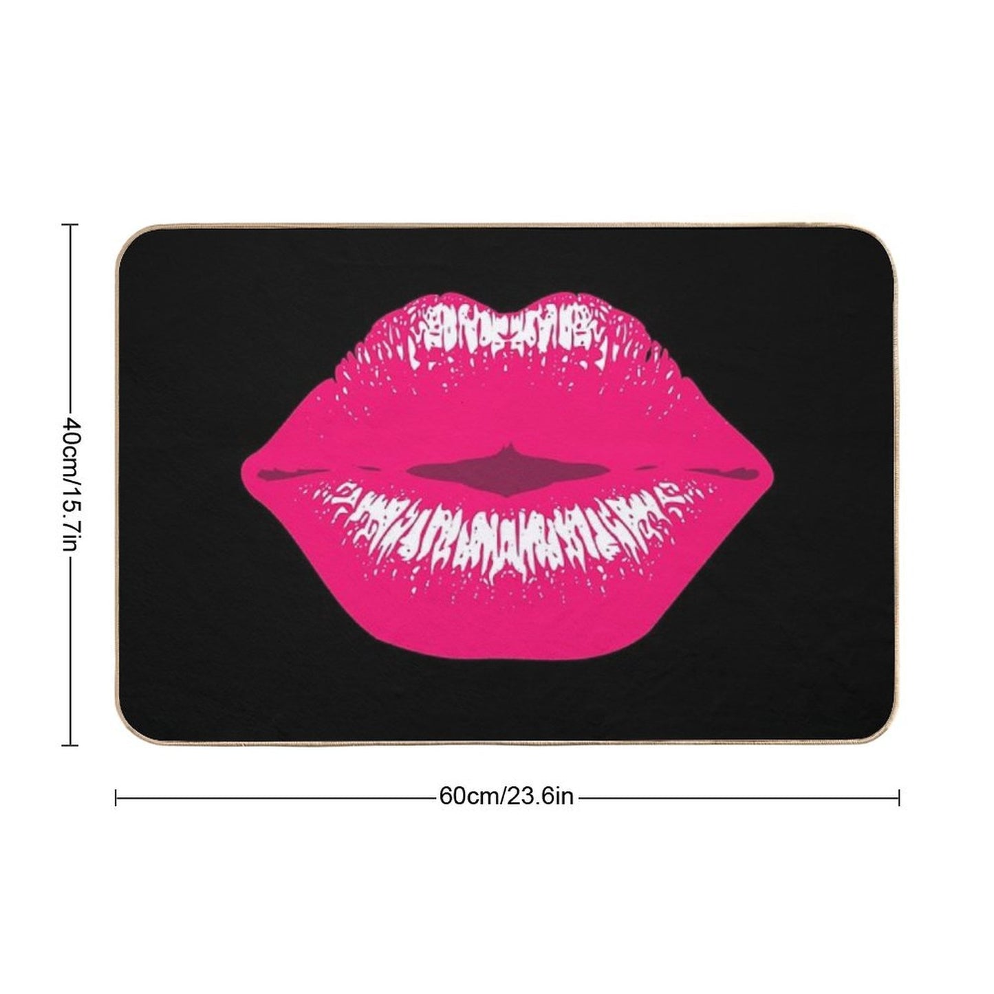 Pink Kiss Kissing Lips Lipstick Lipgloss Bath Mat