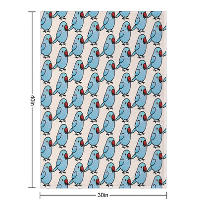 Chubby Blue Indian Ringneck Parakeet - Female Throw Blanket
