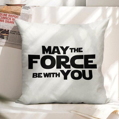 MAY THE FORCE BE WITH YOU GRAPHICS Linen Throw Pillow Cover