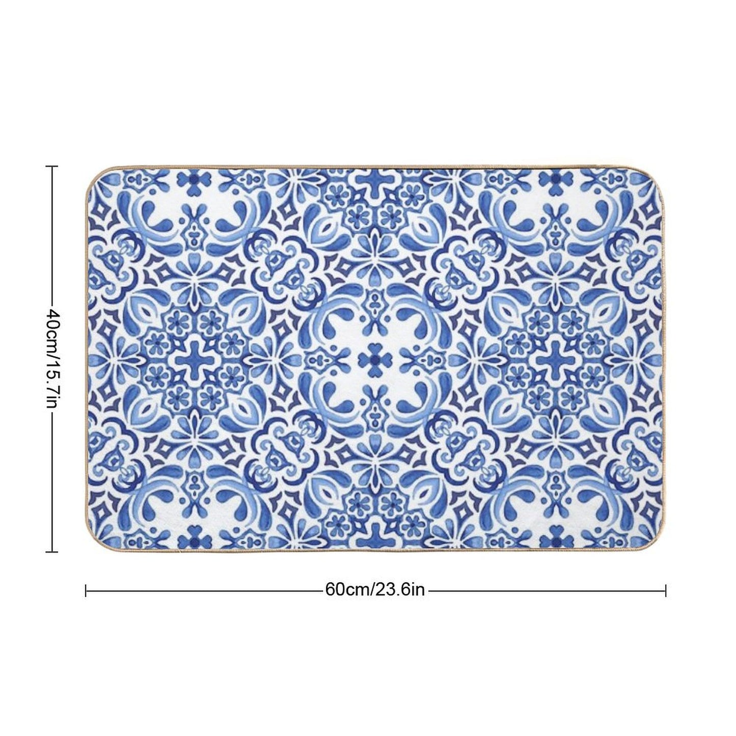 Mediterranean Mosaic Tiles  Azulejos Bath Mat