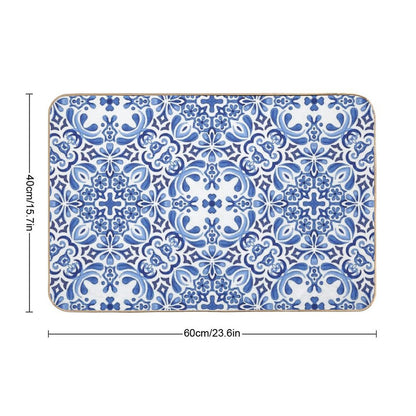 Mediterranean Mosaic Tiles  Azulejos Bath Mat