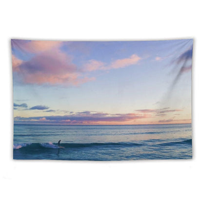 Surfin in A Pastel Dream - Honolulu, Hawaii Tapestry