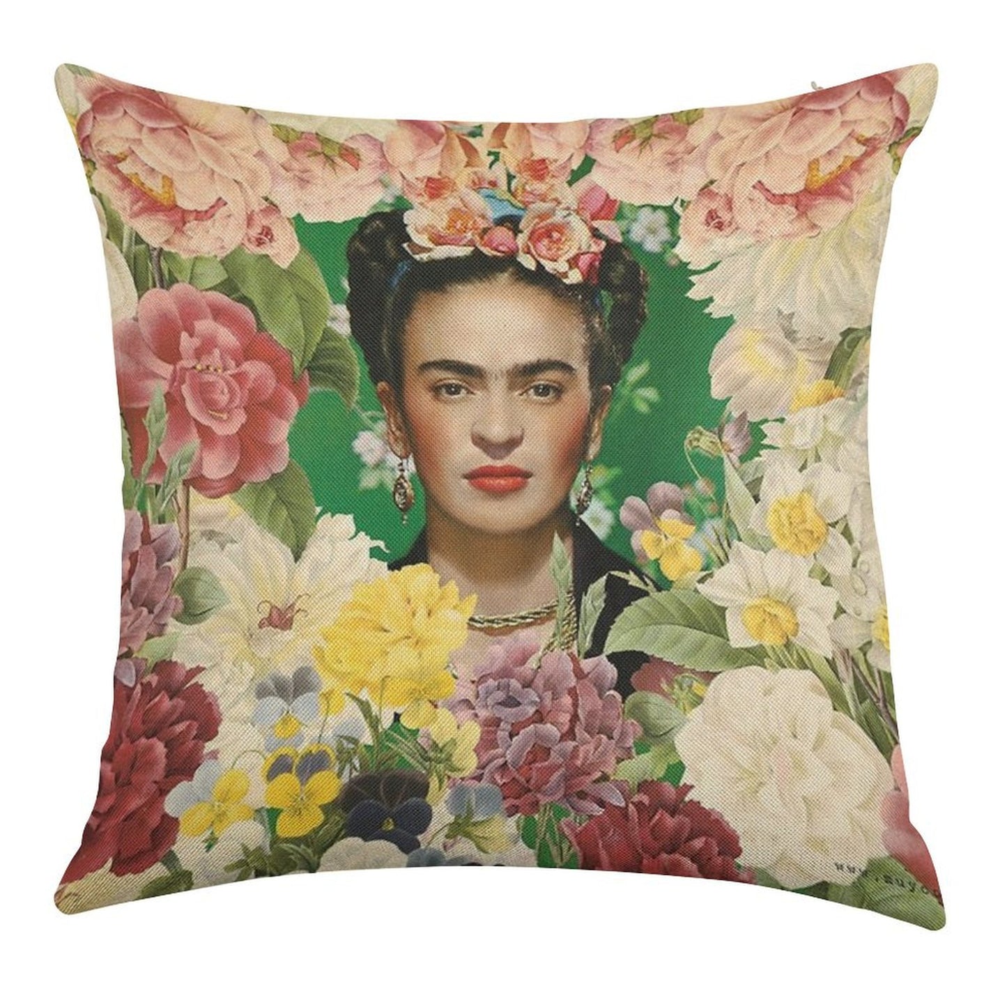 Frida Kahlo IV Linen Throw Pillow Cover