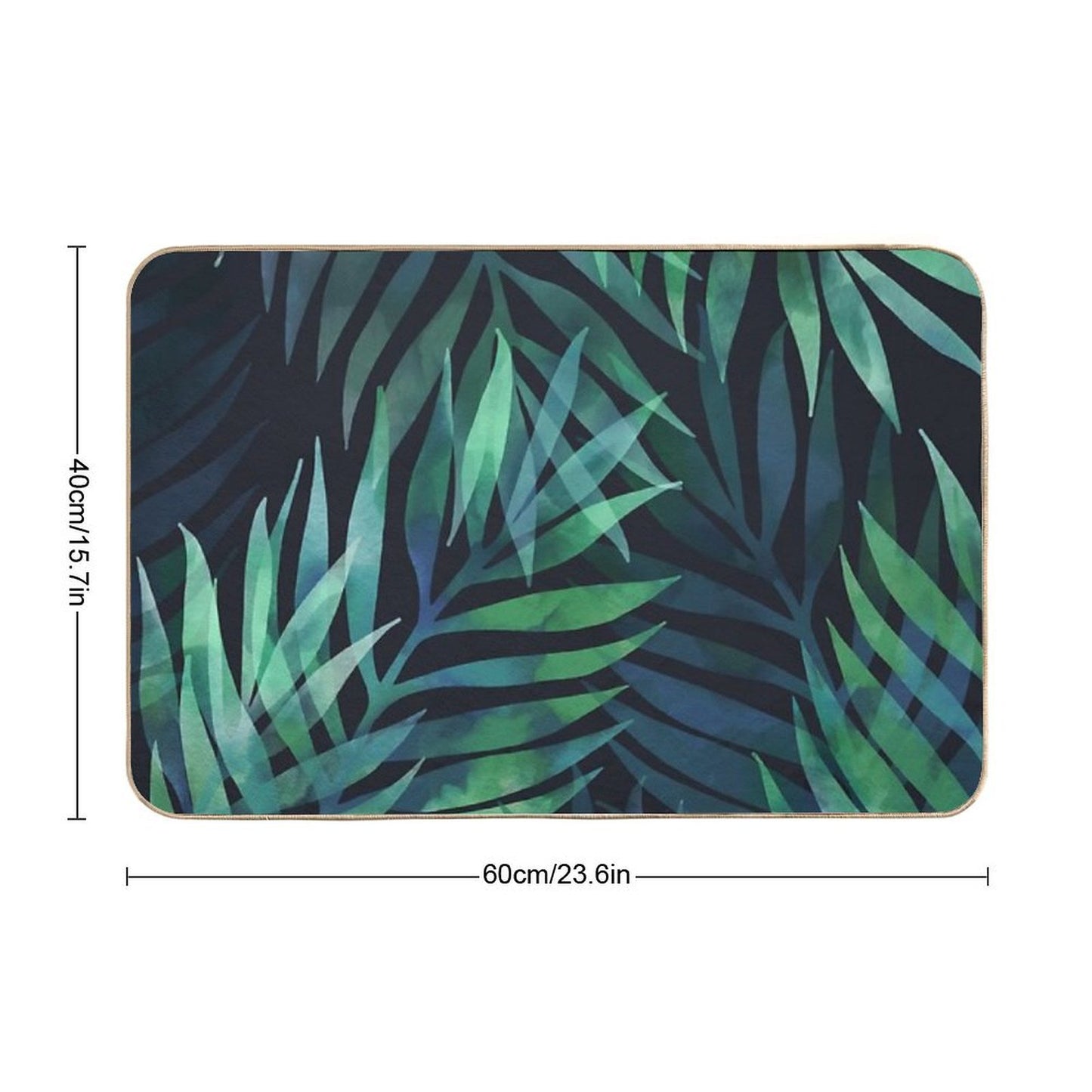 Dark Green Palms Leaves Pattern  Versatile Bath Mat