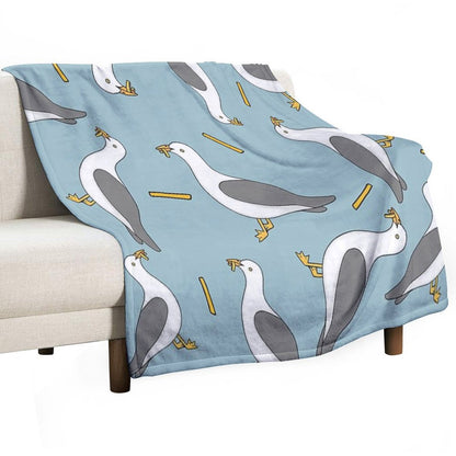 Seagull And Chips Throw Blanket