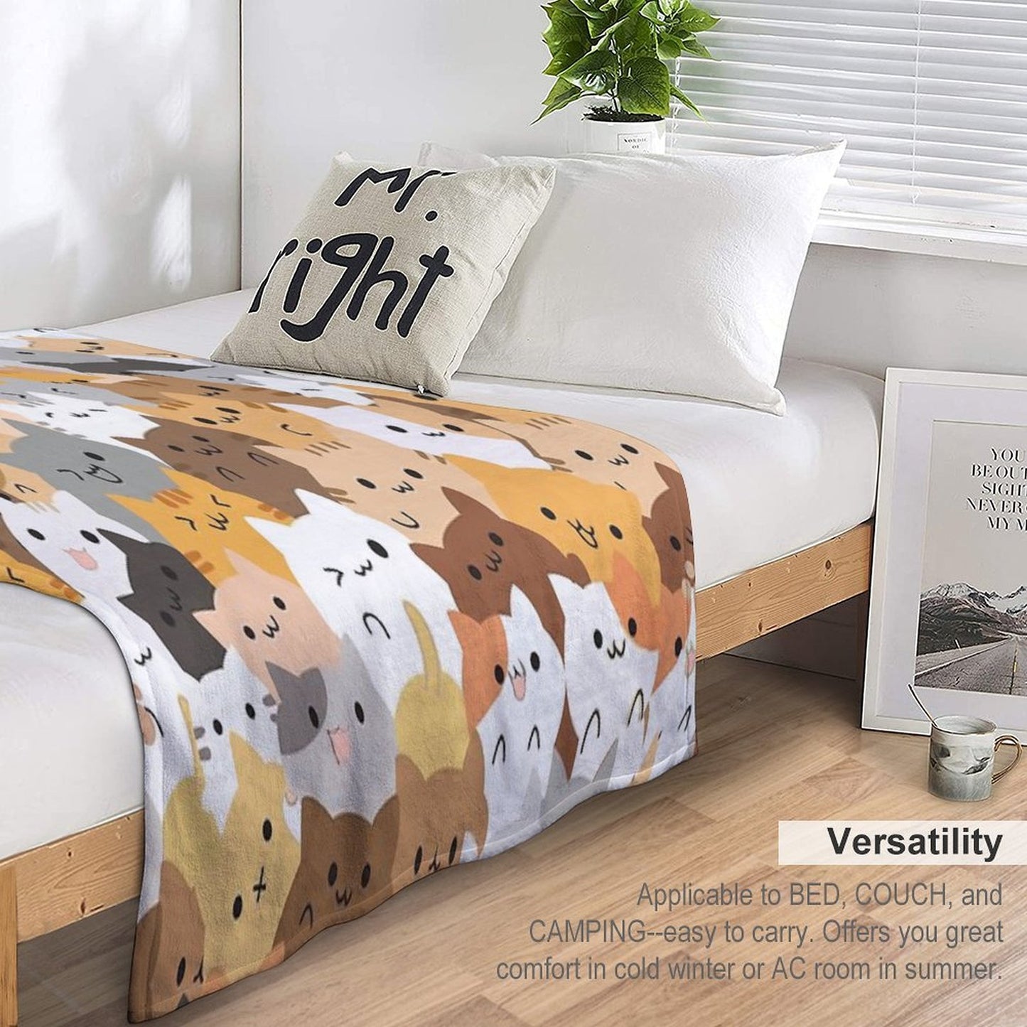 Sweet Happy Cub Kittens - Cats Pattern Throw Blanket