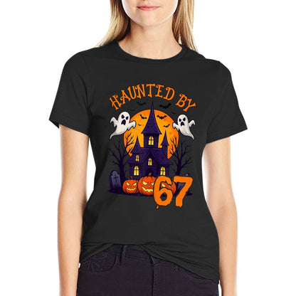 Haunted by 67 Funny Slang Halloween Costume Meme Six Seven  Tagless Design T-Shirt