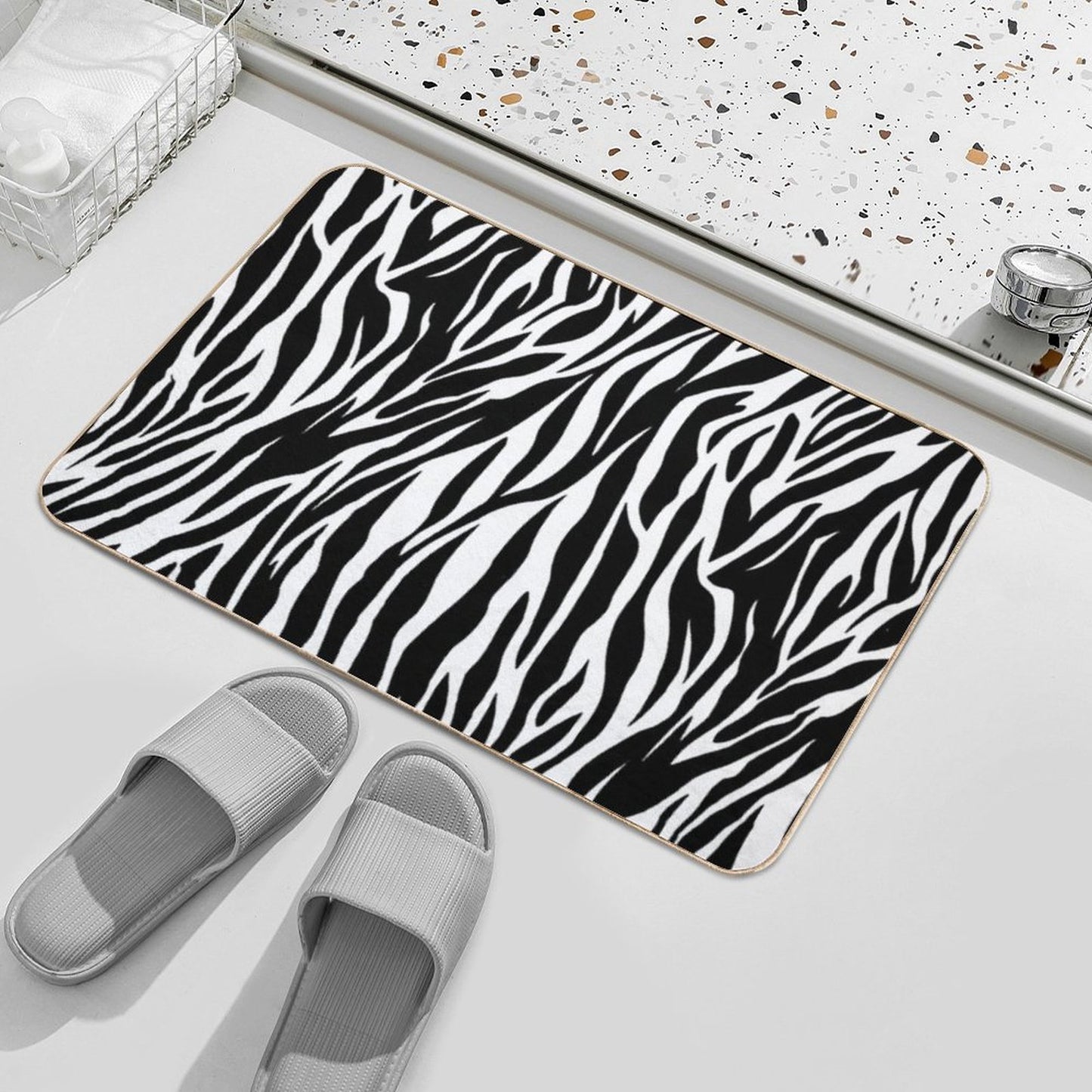 Beautiful Zebra Skin Bath Mat