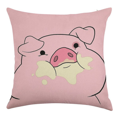 Waddles The Pig From Gravity Falls Linen Throw Pillow Cover
