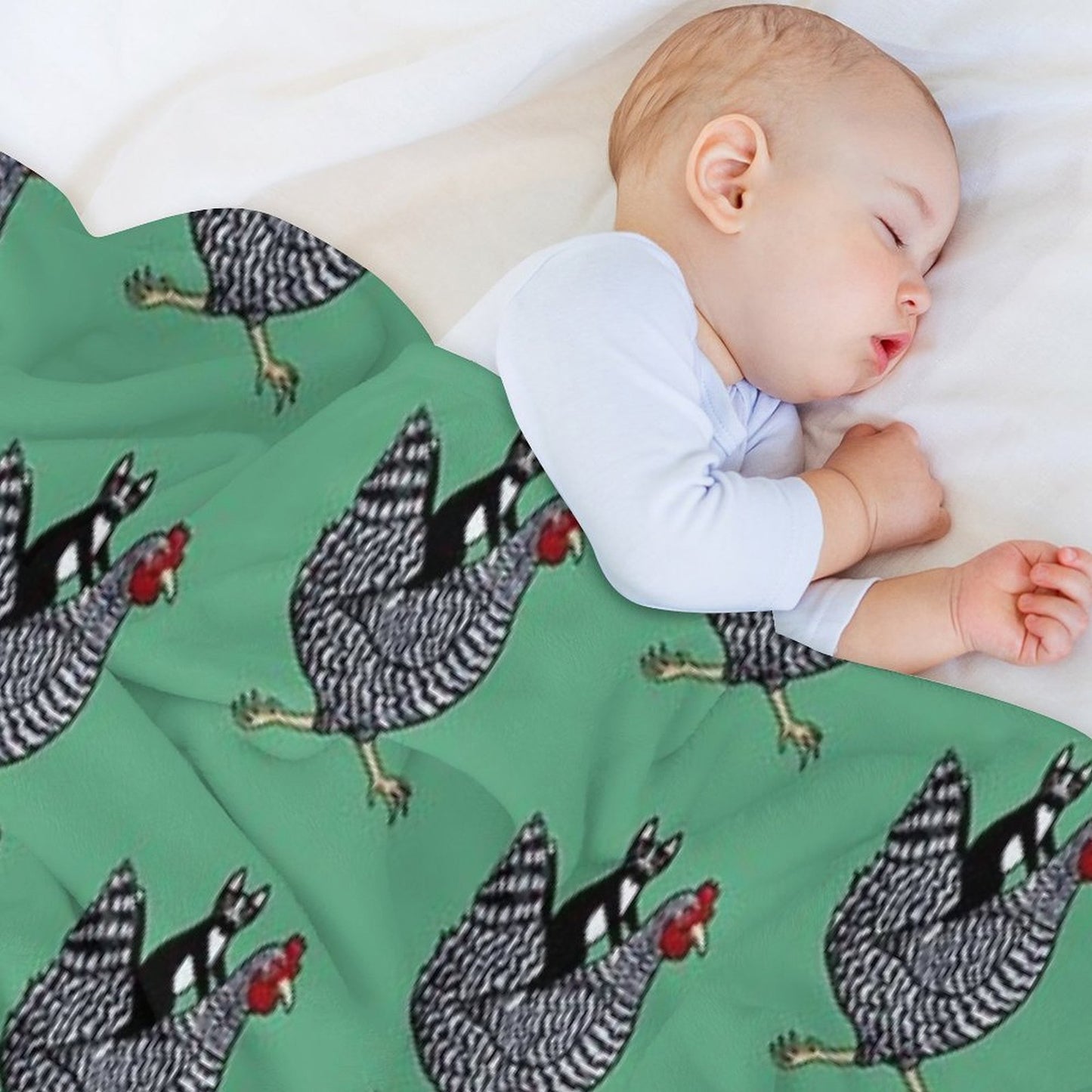 Cat Riding A Chicken Throw Blanket