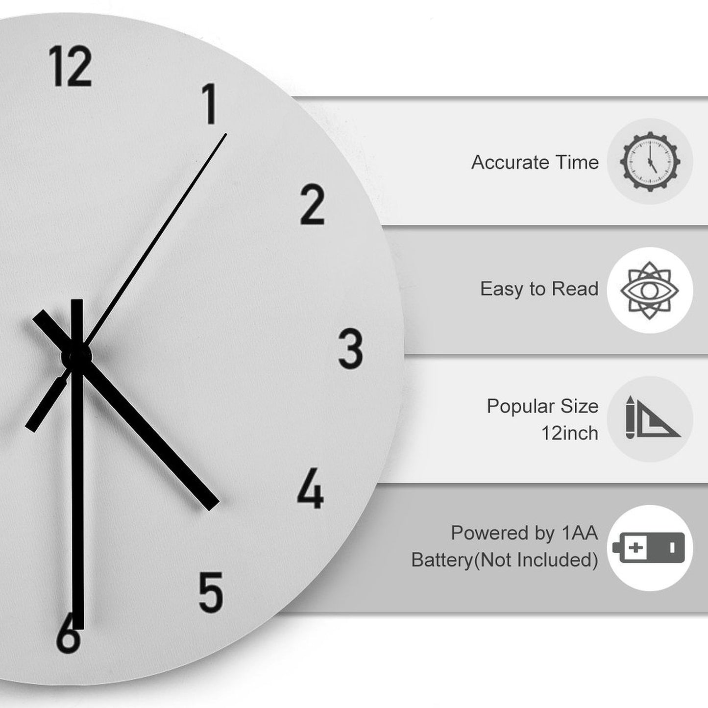 Clock Numbers Silver 2 Wall Clock