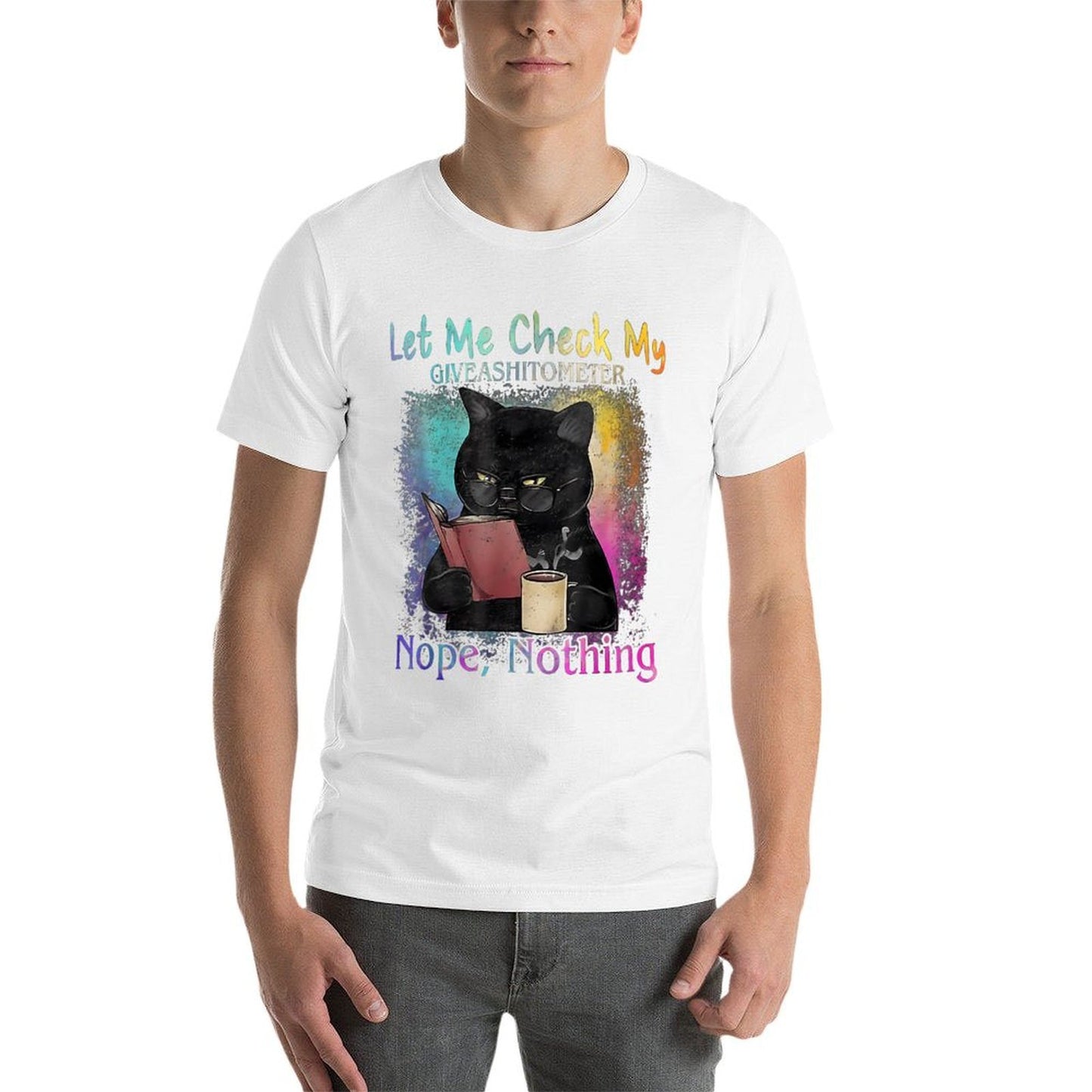 Black Cat Let Me Check My Give A Shitometer Nope Nothing  Slim-fit Cut T-Shirt