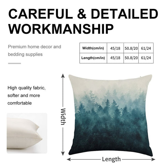 The Heart Of My Heart  So Far From Home In A Misty Foggy Fall Wilderness Forest Linen Throw Pillow Cover