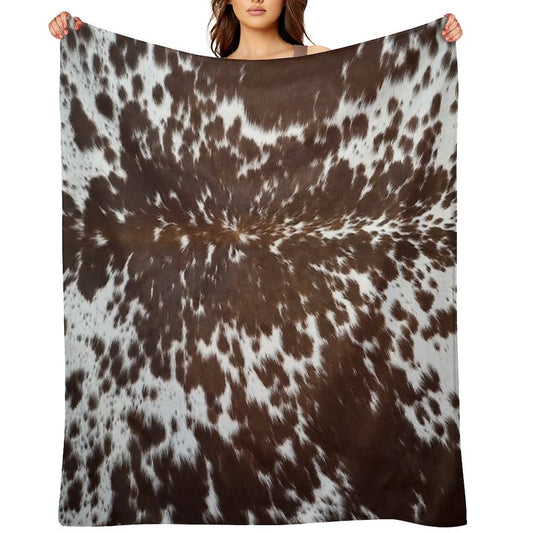 Western Cowhide – Brown And White Throw Blanket
