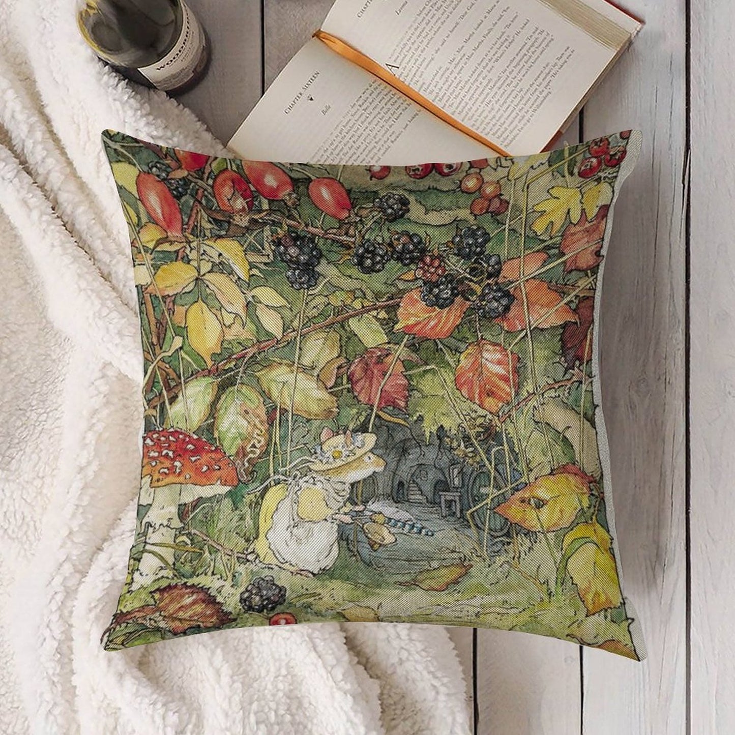 Primrose at The Entrance to The Tunnels Linen Throw Pillow Cover