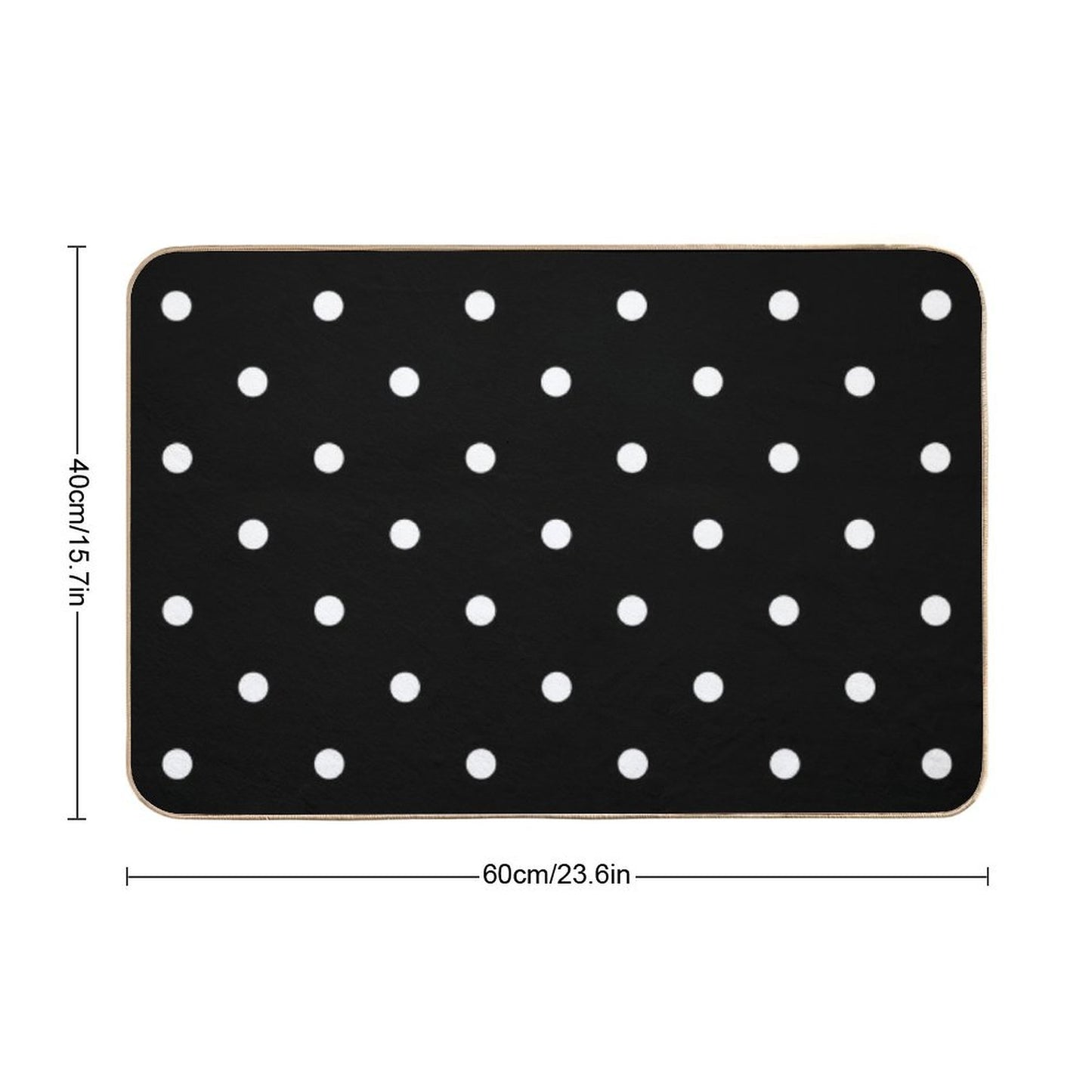 Polka Dots - Black And White Bath Mat