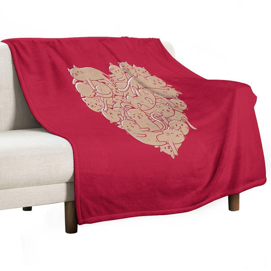 I Love Cats Heart Throw Blanket