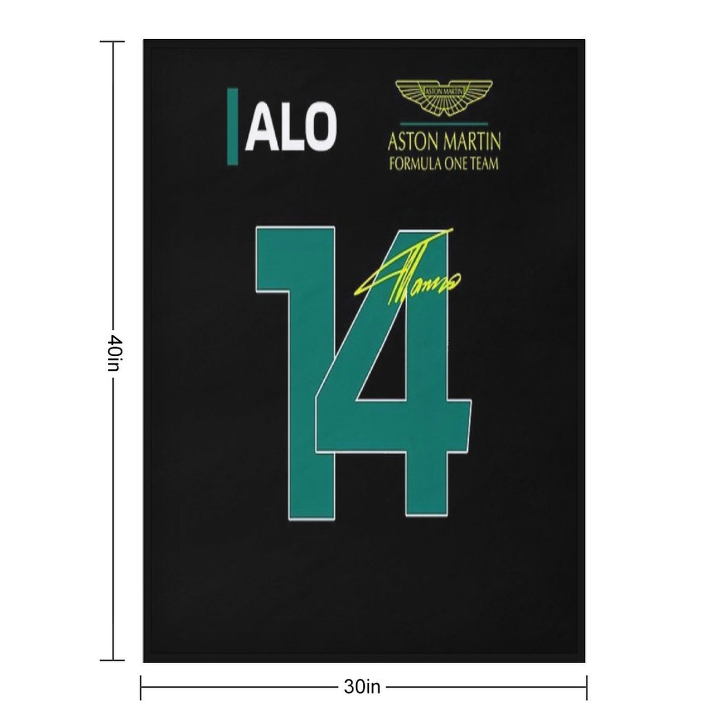 Fernando Alonso 14 Aston Martin F1 2023 Throw Blanket