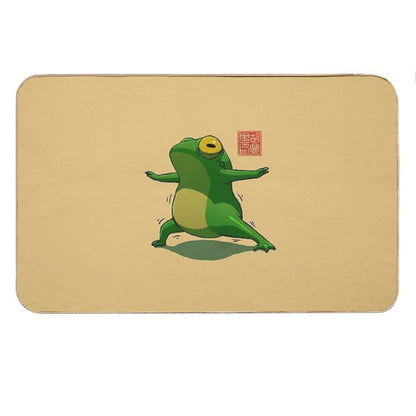Yoga Frog Warrior Two Pose Bath Mat