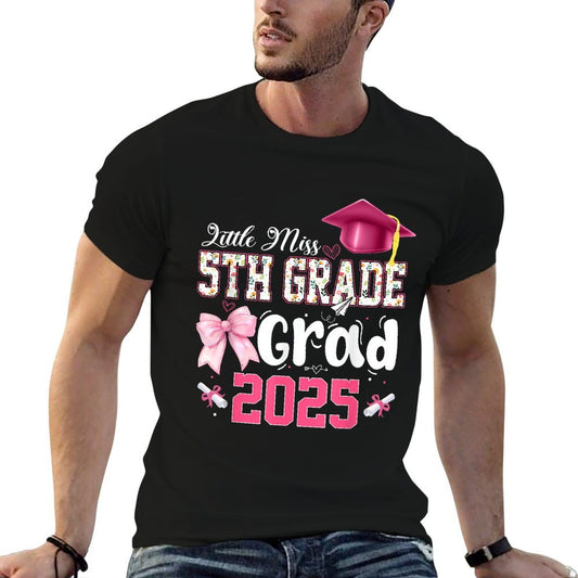 Little Miss 5th Grade Graduation Graduate Coquette Bow Kids  Affordable Price T-Shirt